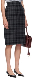 WILLY CHAVARRIA Gray Zipped Midi Skirt