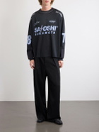 Satoshi Nakamoto - Moto Logo-Print Mesh T-Shirt - Black