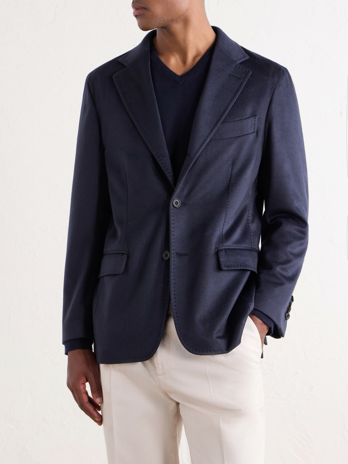 Rubinacci - Darted Cashmere Woven Suit Jacket - Blue