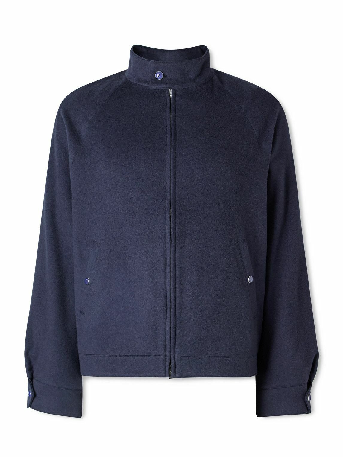 God's True Cashmere - Brushed-Cashmere Blouson Jacket - Blue