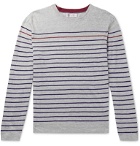 Brunello Cucinelli - Striped Mélange Linen and Cotton-Blend Sweater - Gray