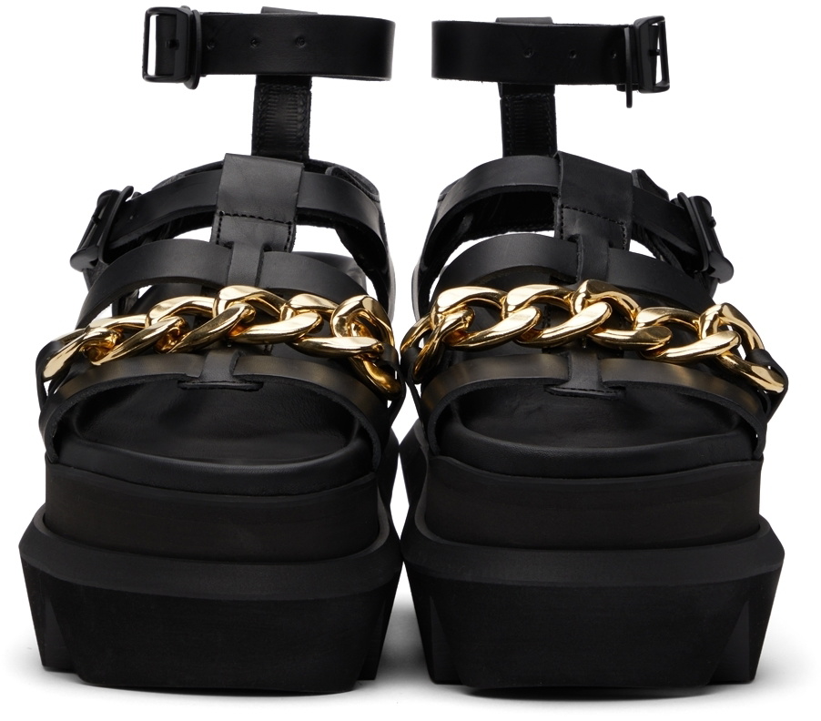 Sacai Black Gurkha Chain Platform Sandals Sacai