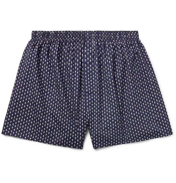 Photo: Sunspel - Printed Cotton Boxer Shorts - Blue