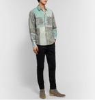 AMIRI - Bandana-Print Cotton-Flannel Shirt - Blue