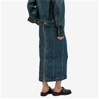 Eckhaus Latta Women's Denim Zip Skirt in New Blue