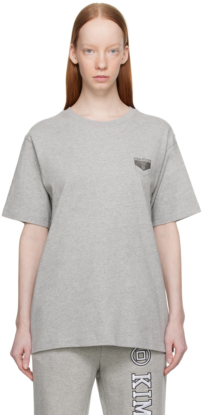 KIMHĒKIM Gray Pocket Stamped T-Shirt