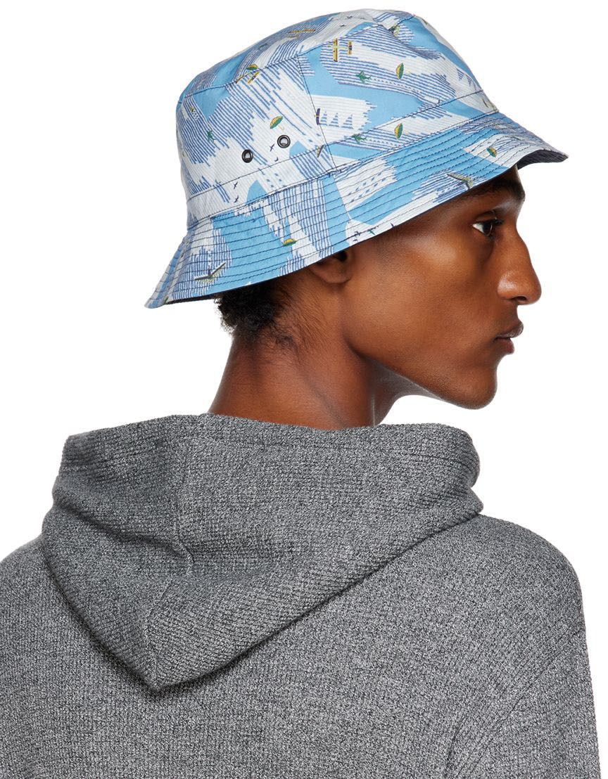 A.P.C. Blue Reversible Bob Mark Bucket Hat A.P.C display picture 2
