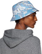 A.P.C. Blue Reversible Bob Mark Bucket Hat