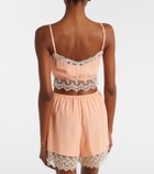 Simone Rocha Lace-trimmed crêpe de chine bra top