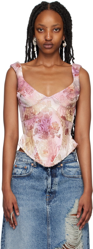 Photo: Dilara Findikoglu Pink & Beige 'Alice In Wasteland' Corset