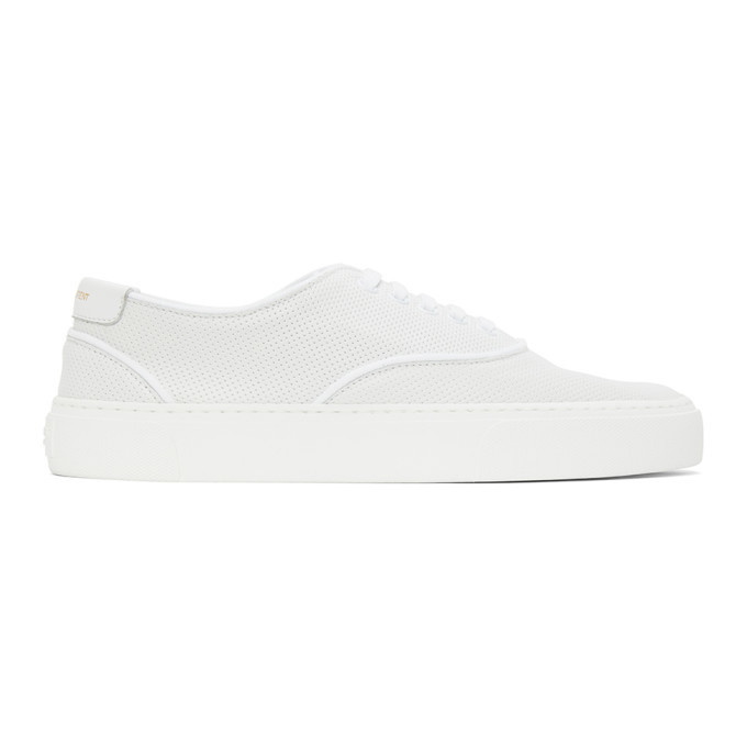 Photo: Saint Laurent White Perforated Venice Sneakers