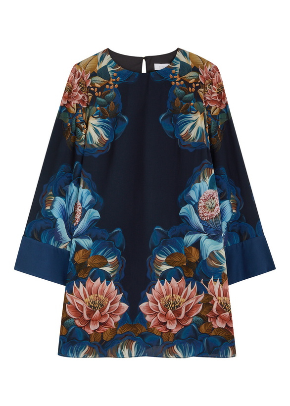 Photo: Borgo DE Nor Cocoa Floral-print Mini Dress Black