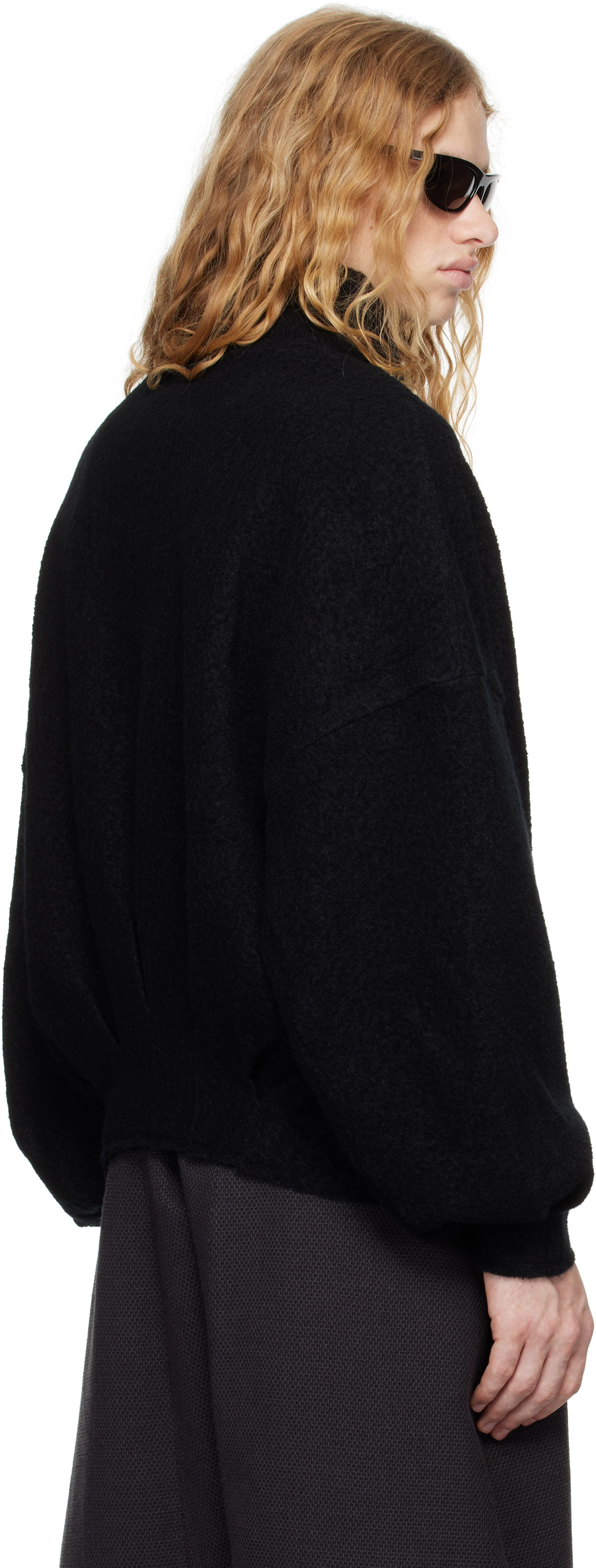 pet-tree-kor Black Resonance Pleat Sweater
