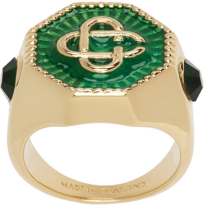 Photo: Casablanca Gold & Green Monogram Ring