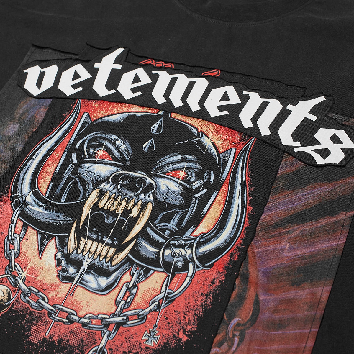 Vetements Men\'s Motorhead Patched T-Shirt in Black Vetements