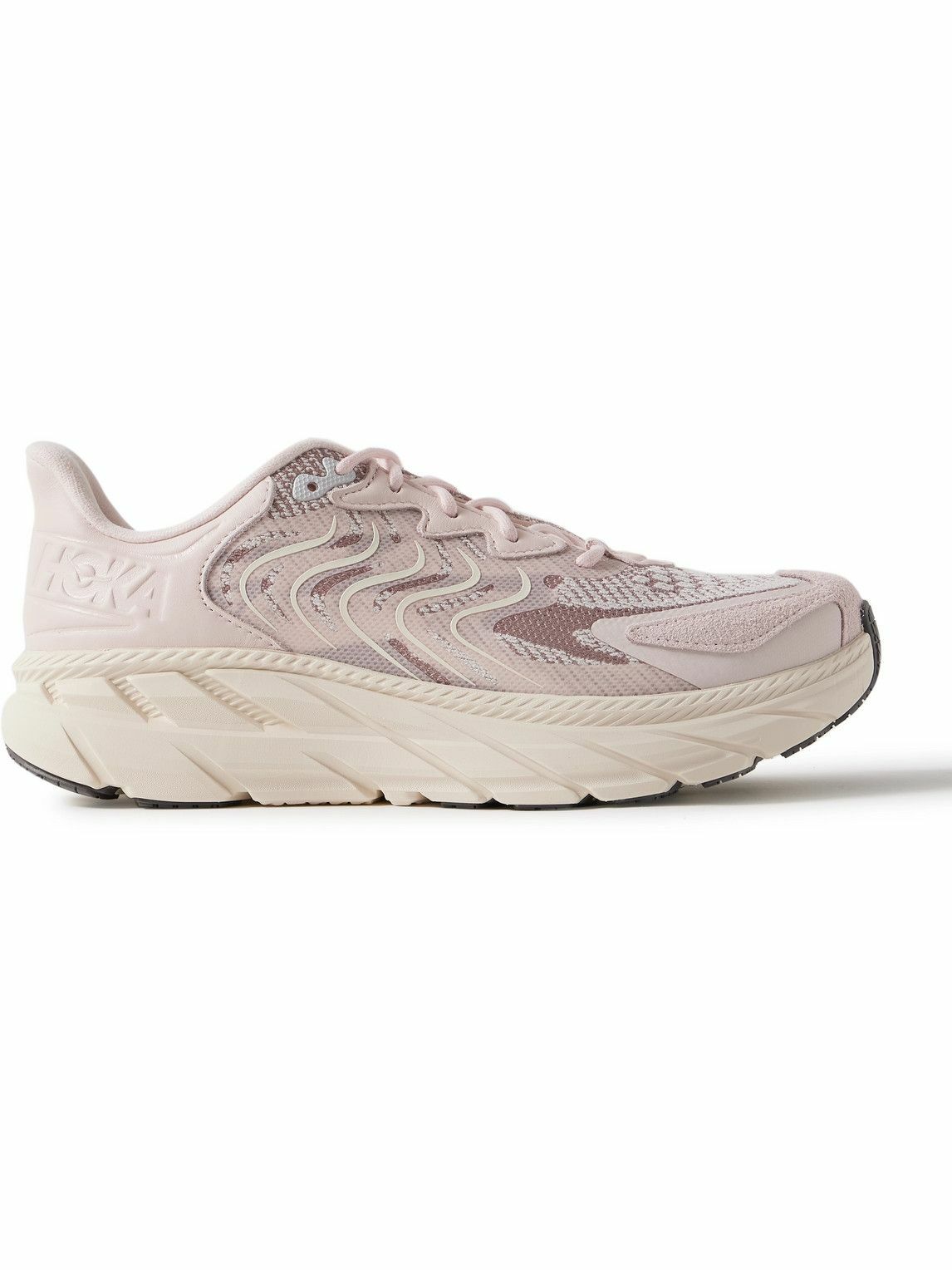Hoka - Clifton LS Rubber-Trimmed Mesh, Leather and Suede Hoka - Clifton LS Rubber-Trimmed Mesh, Leather and Suede