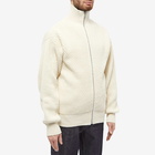 Jil Sander Men's Full Zip Knit in Natural