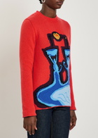 Gabriela Hearst Avichai Intarsia Cashmere Jumper Red