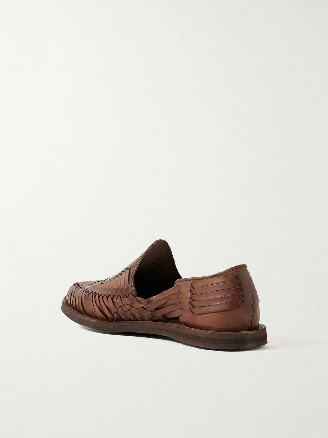 Yuketen - Chamula Cancun Woven Leather Loafers - Brown