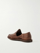 Yuketen - Chamula Cancun Woven Leather Loafers - Brown