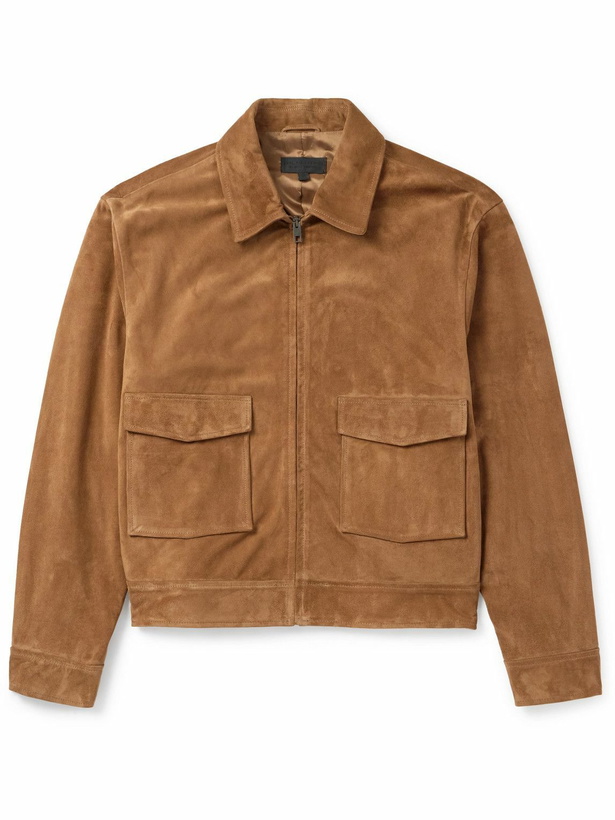Photo: Nili Lotan - Majorca Suede Trucker Jacket - Brown