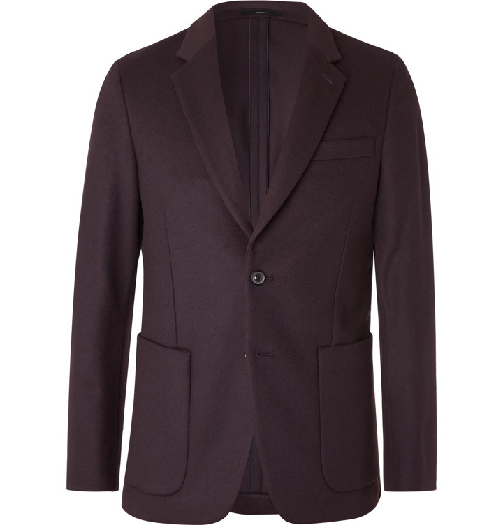 Photo: Paul Smith - Merlot Slim-Fit Wool and Cashmere-Blend Suit Jacket - Burgundy