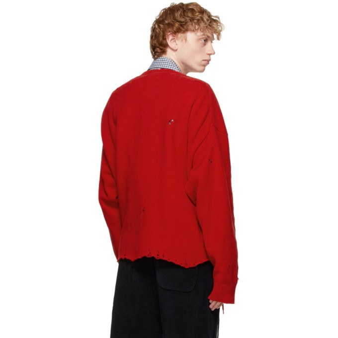 Doublet Red Flower Corsage Cardigan Doublet