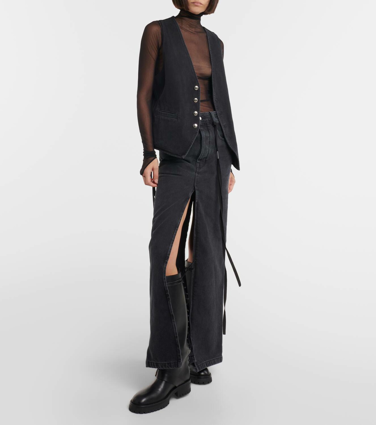 Ann Demeulemeester Ans knee-high leather boots Ann Demeulemeester