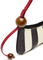 Jacquemus Le Bisou Perle Striped Woven Shoulder bag - Black - One Size