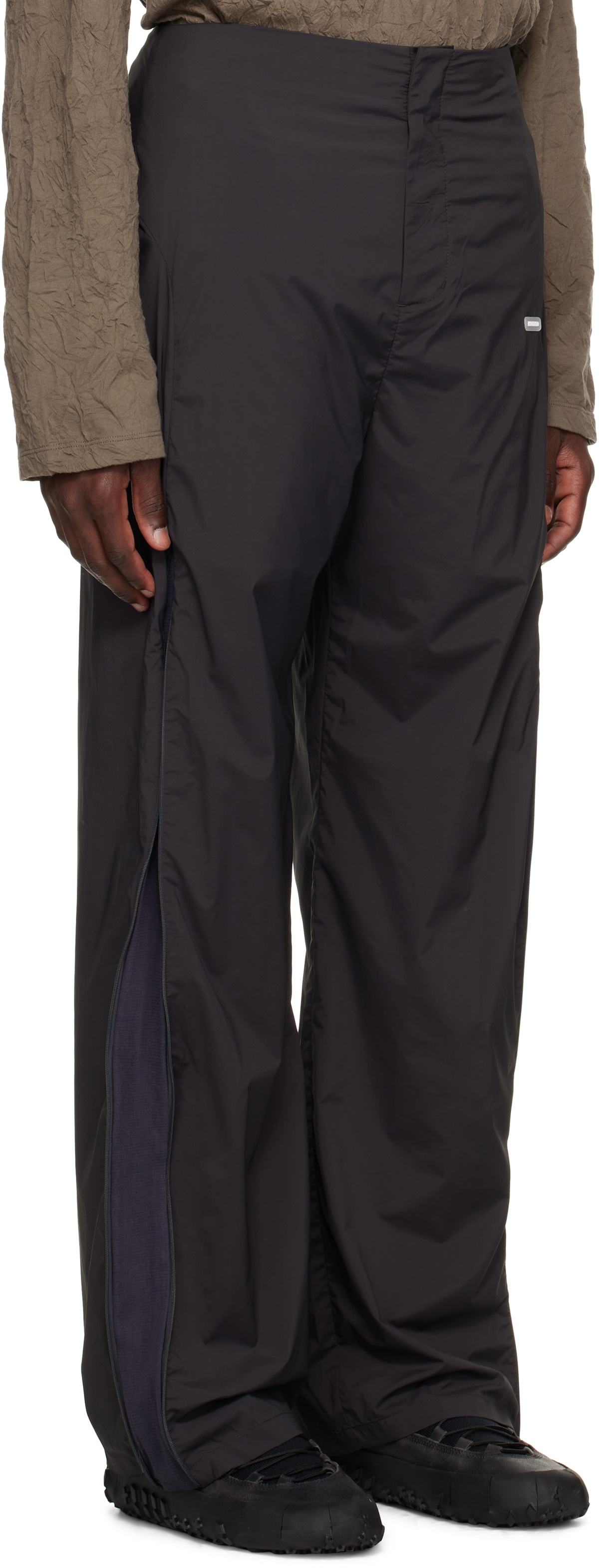 AMOMENTO Gray Side Vent Trousers