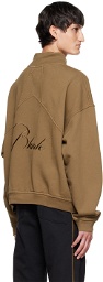 Rhude Brown Half-Zip Sweatshirt