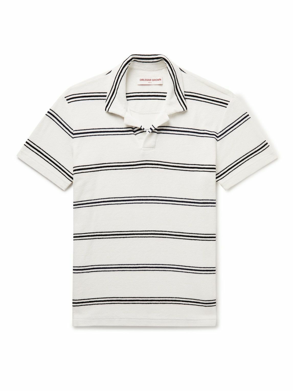 Orlebar Brown - Slim-Fit Striped Cotton-Terry Polo Shirt - White ...