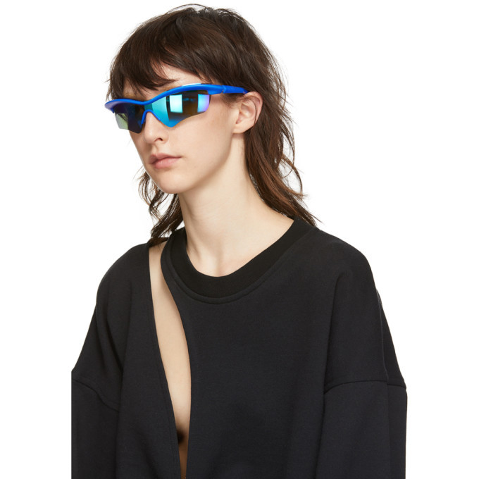 Maison Margiela Blue Mykita Edition Shield Sunglasses Maison Margiela