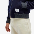 Thom Browne Men's Wool Fleece Bomber Jacket in Navy
