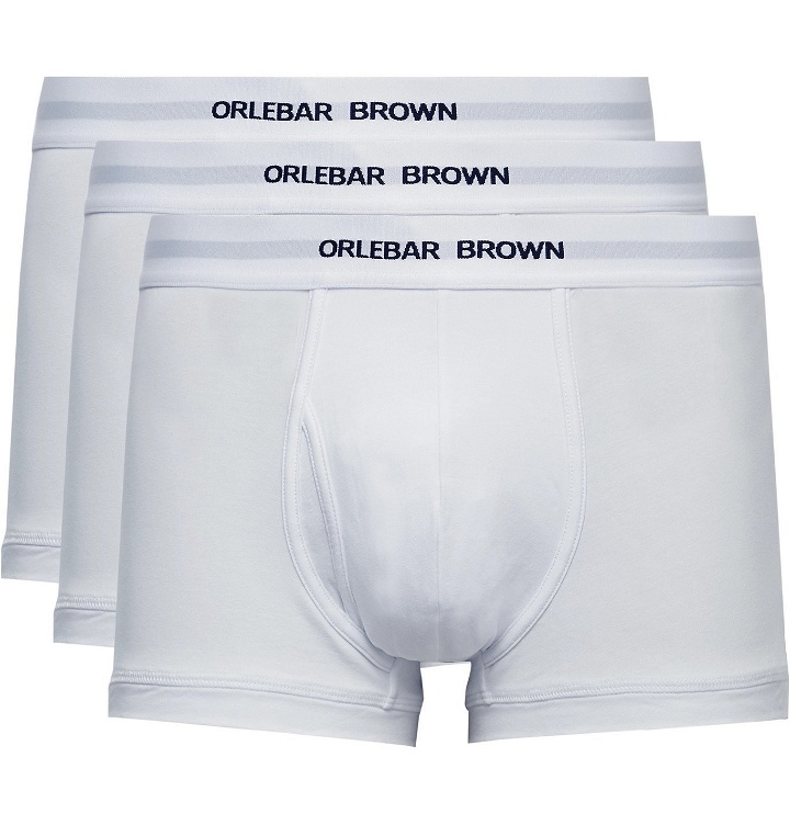 Photo: ORLEBAR BROWN - Three-Pack Stretch-Cotton Boxer Briefs - White