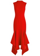 Solace London Trinity Crepe Midi Dress Red