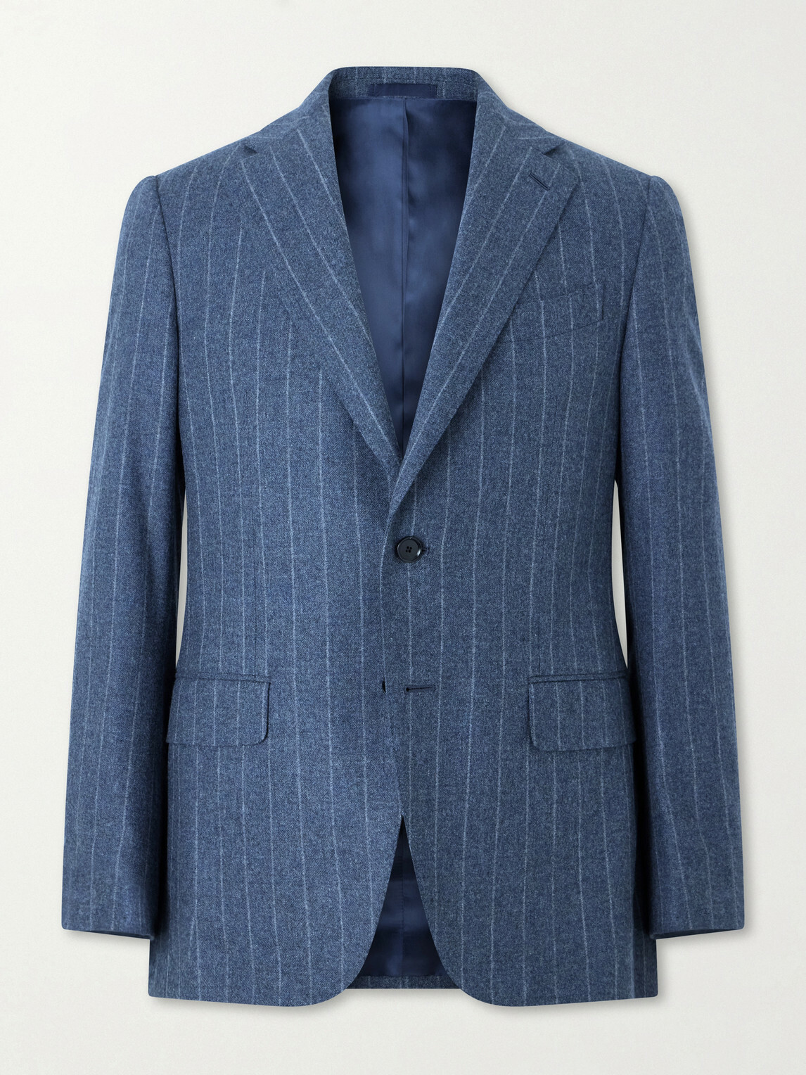 Caruso - Norma Pinstripe Wool and Cashmere-Blend Suit Jacket - Blue