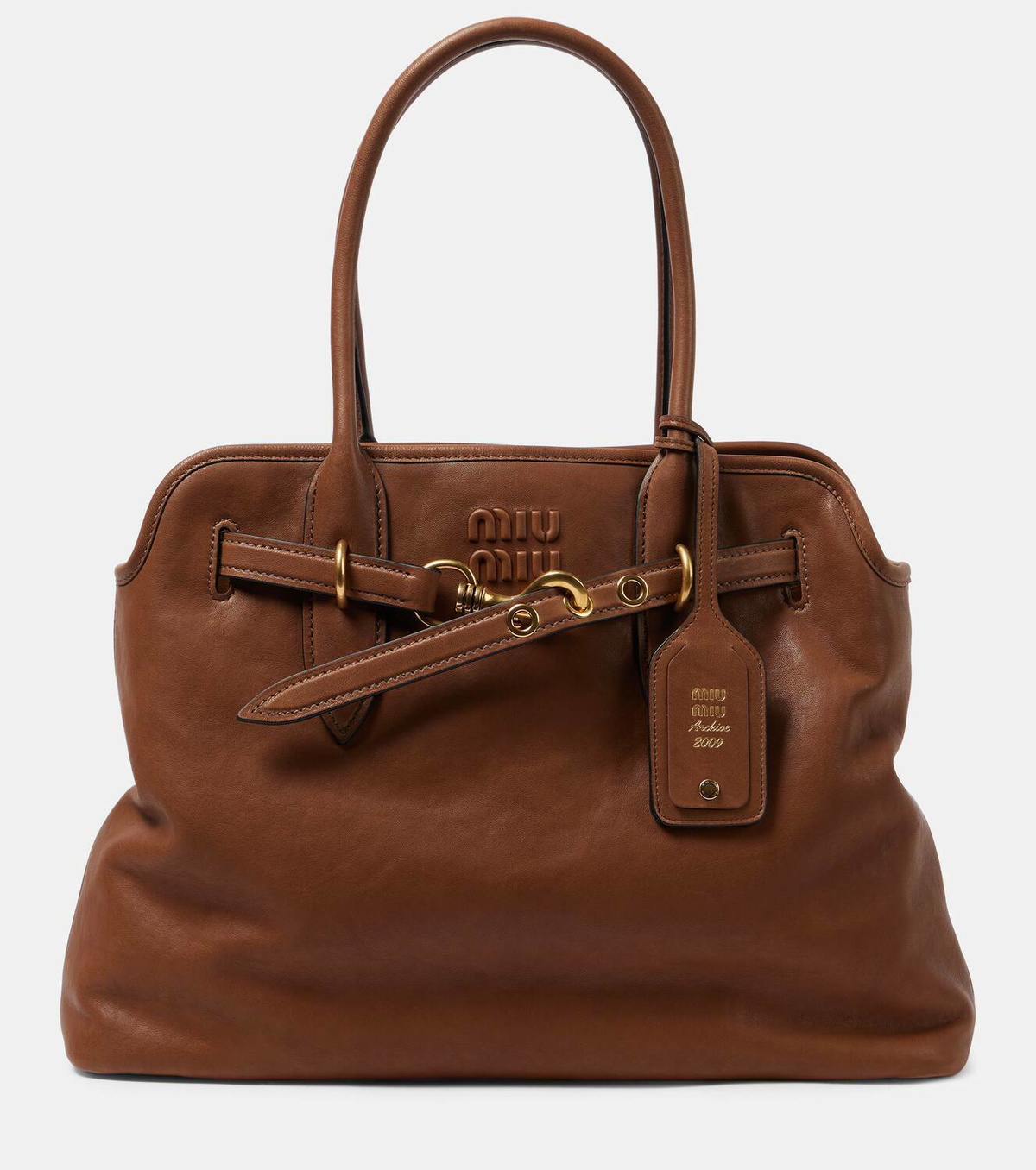 Miu Miu Aventure Large leather tote bag Miu Miu