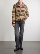 RRL - Linen, Silk and Wool-Blend Jacquard Cardigan - Brown