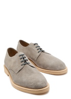 Brunello Cucinelli Suede Derby Shoes Grey