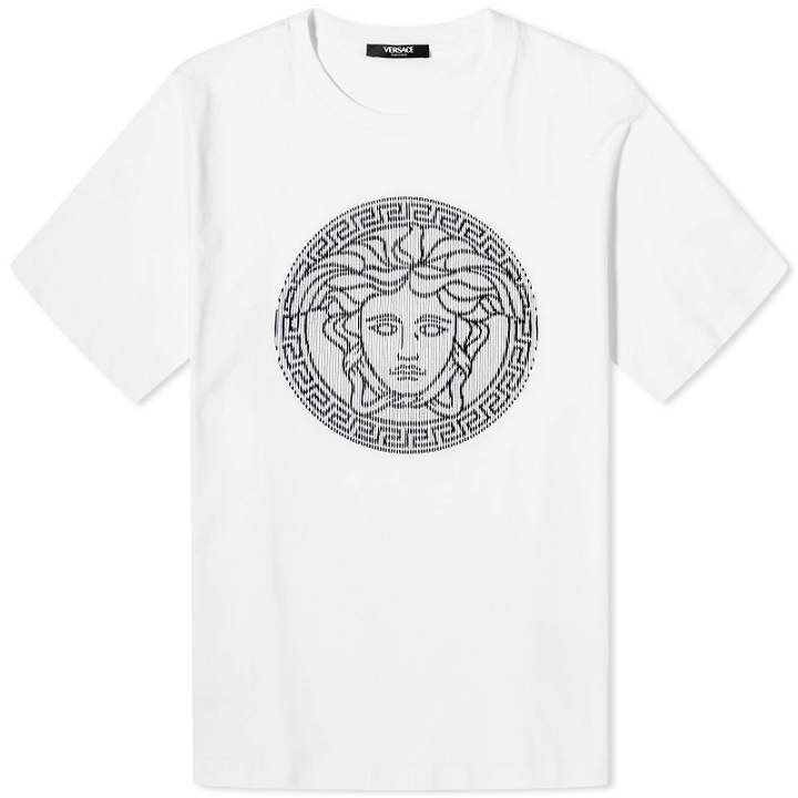 Photo: Versace Men's Embroidered Medusa T-Shirt in Optical White