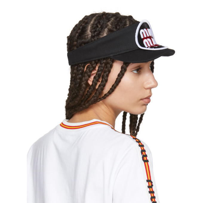 Miu Miu Black Patch Visor Miu Miu