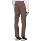 Maison Margiela Orange and Grey Wool Tonic Pinstripe Trousers