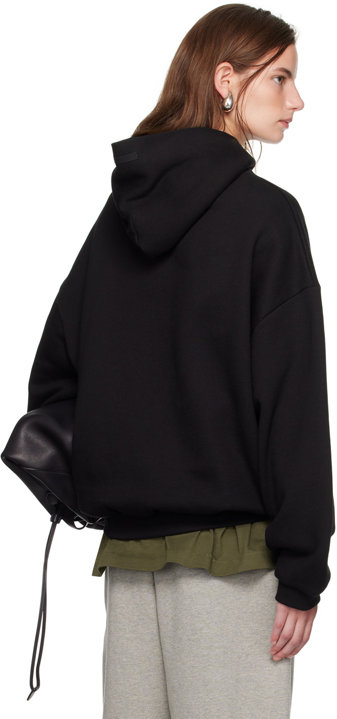 Fear of God ESSENTIALS Black Printed Logo Hoodie Fear Of God