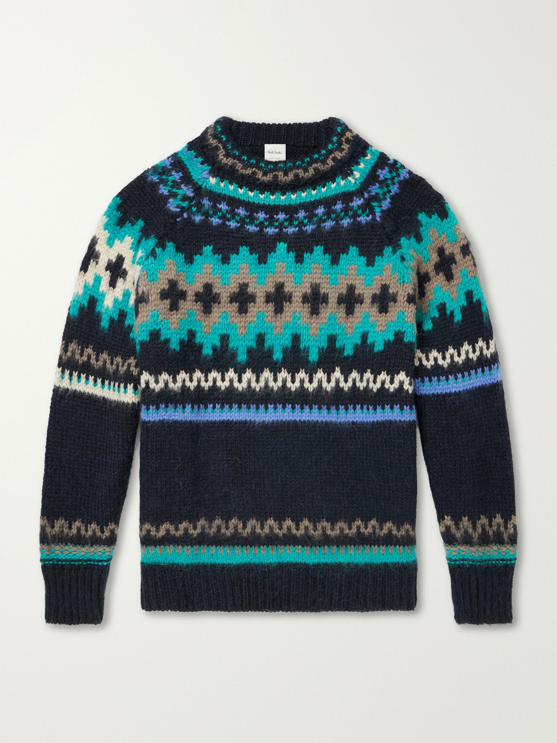 Paul Smith - Fair Isle Intarsia-Knit Wool and Alpaca-Blend Sweater - Blue