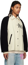 Palm Angels Black & White University Bomber Jacket