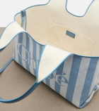 Chloé Chloé Stripy logo canvas tote bag