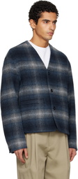 TONYWACK Navy & Gray Checked Cardigan