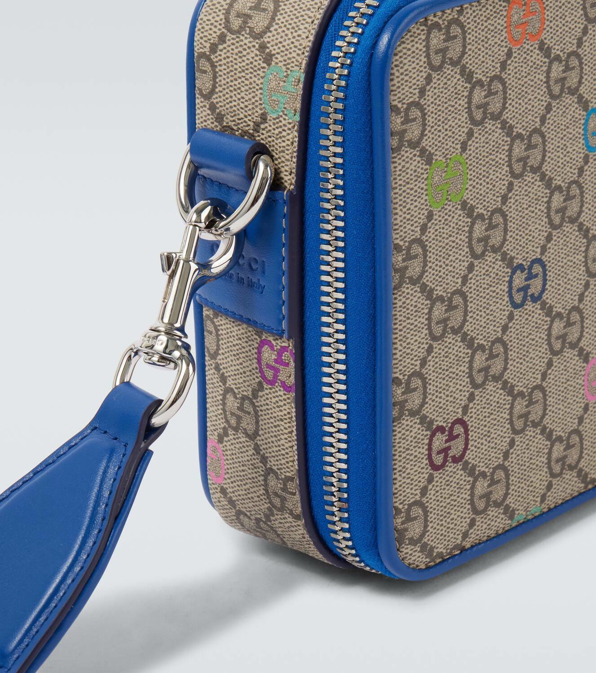 Gucci GG Canvas leather-trimmed shoulder bag