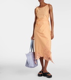 Acne Studios Lace-trimmed cotton midi dress